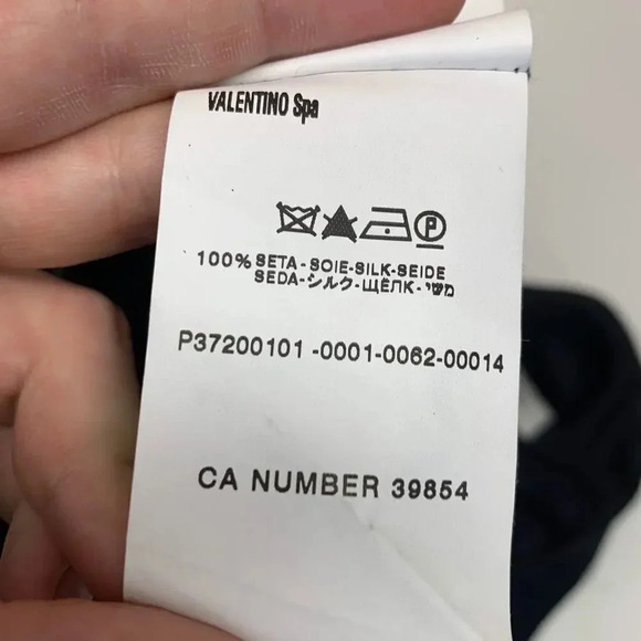 VALENTINO Midi Skirt Dark Blue Wool Silk Size 6 - Picture 8 of 8